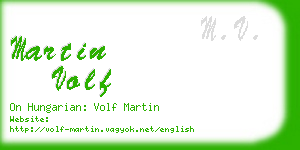 martin volf business card